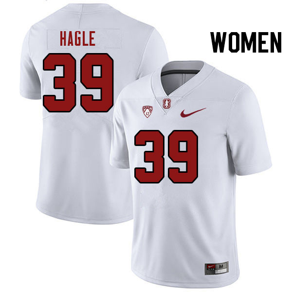 Women #39 Brayden Hagle Stanford Cardinal College Football Jerseys Stitched Sale-White - Click Image to Close